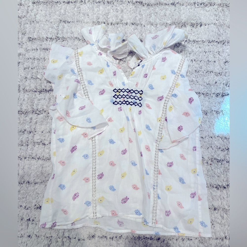 Velveteen smocked top size 8